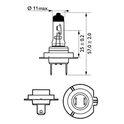 Фото: Лампа галоген. Н7 12/55 W PHILIPS Premium +30% PХ26d 12972 PR