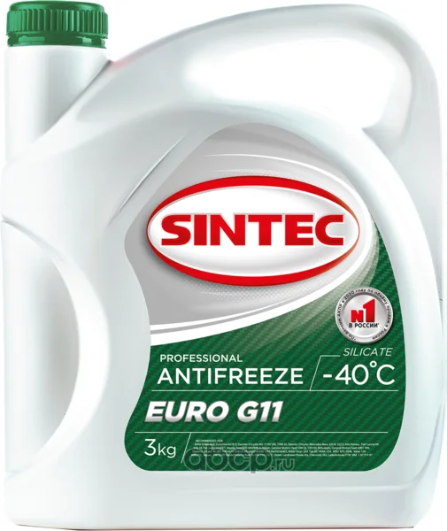 Фото: Антифриз SINTEC ''EURO'' G11 (3 кг) -40*С (зелёный) 990465
