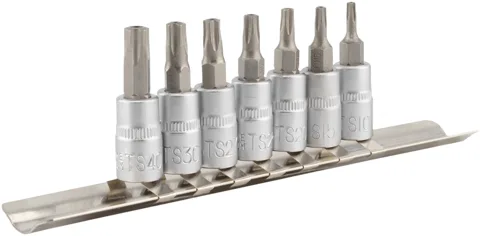 Фото: Набор головок 1/4'' TORX с вставками (7 предм. TS10-TS40) АвтоDело (39838) 39838