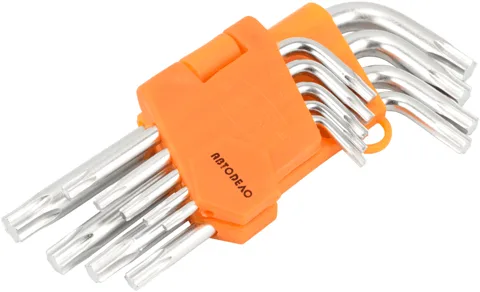 Фото: Набор ключей L-образн. TORX (9 предм. T10-T50) короткие АвтоDело (39153) 39153