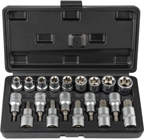 Фото: Набор головок TORX 1/2'' (19 предм. Е10- Е24;T20-T70) АвтоDело (39840) 39840